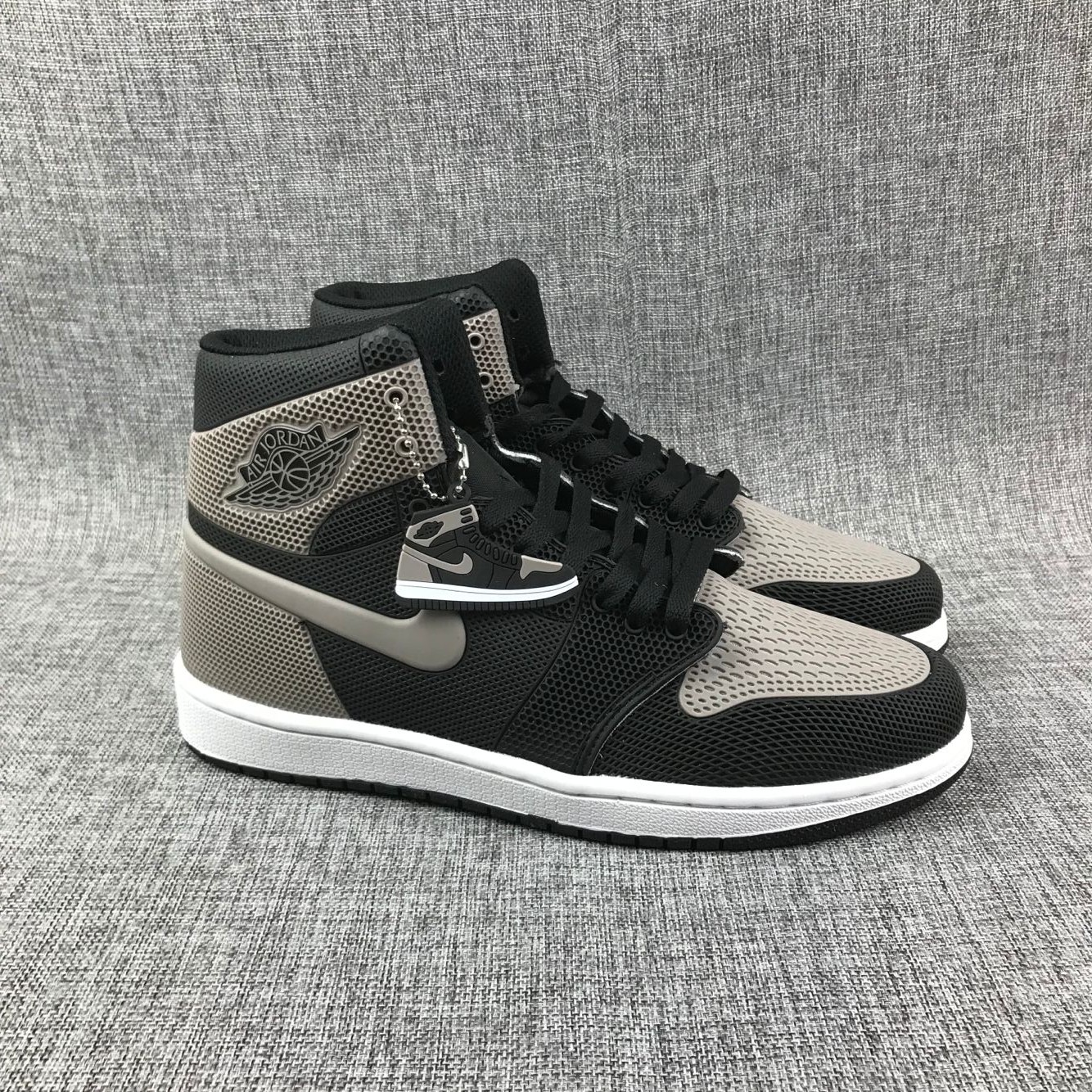 New Air Jordan 1 Drop Plastic Black Grey Shoes